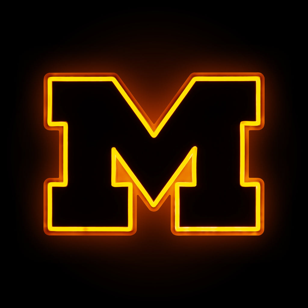 Michigan Wolverines 15" Neon Light Up Team Logo Sign