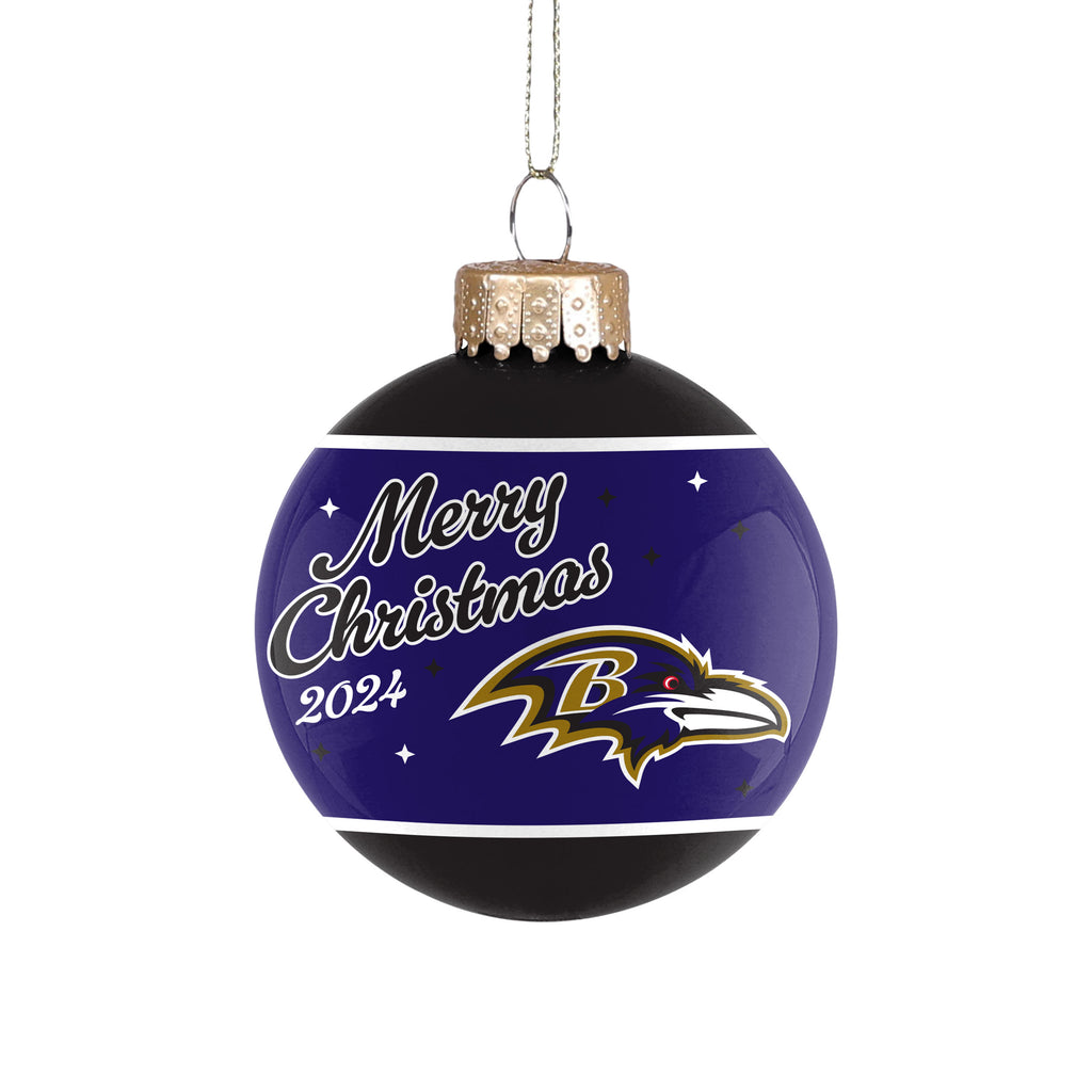Baltimore Ravens 2024 Glass Ball Ornament