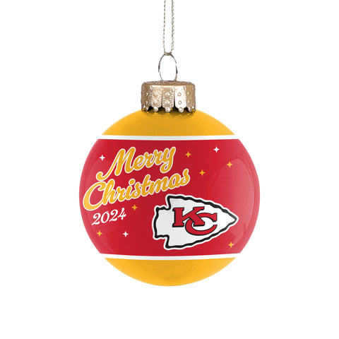 Kansas City Chiefs 2024 Glass Ball Ornament