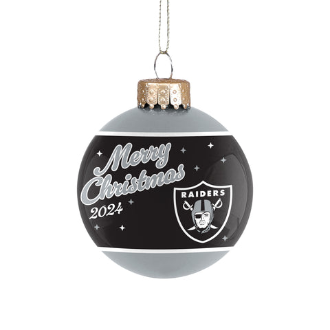 Las Vegas Raiders 2024 Glass Ball Ornament