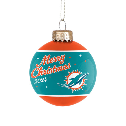 Miami Dolphins 2024 Glass Ball Ornament