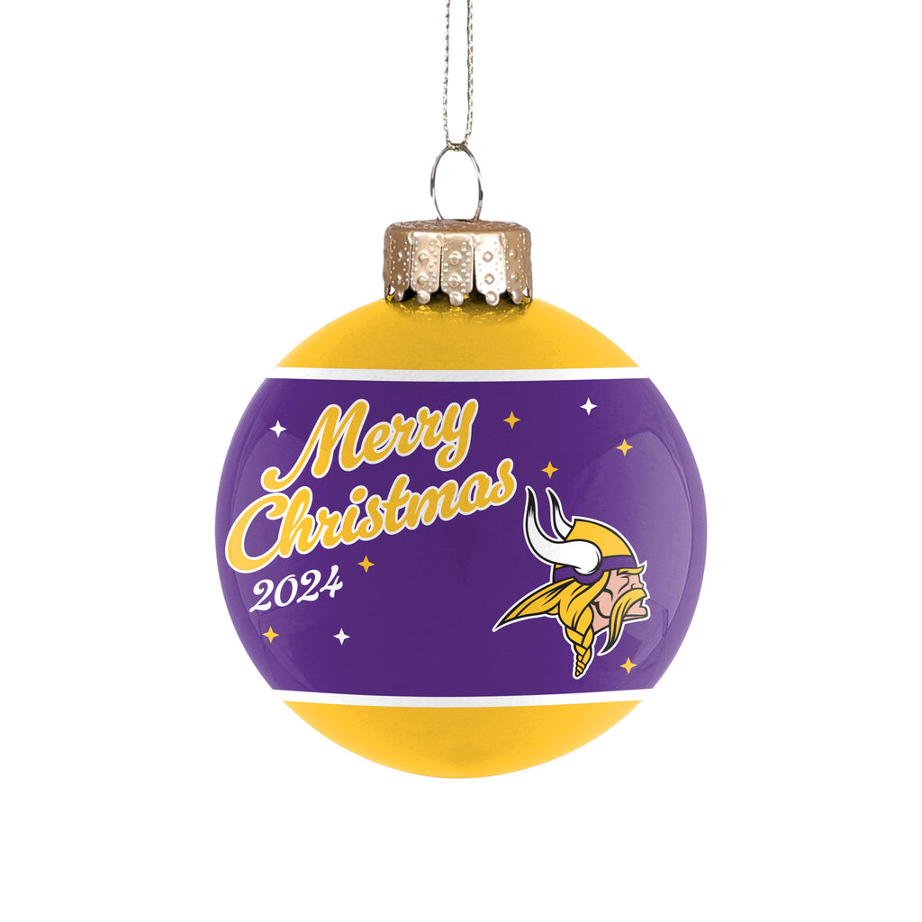 Minnesota Vikings 2024 Glass Ball Ornament