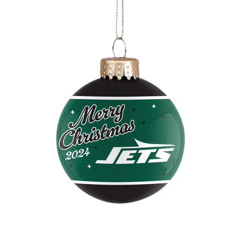 New York Jets 2024 Glass Ball Ornament