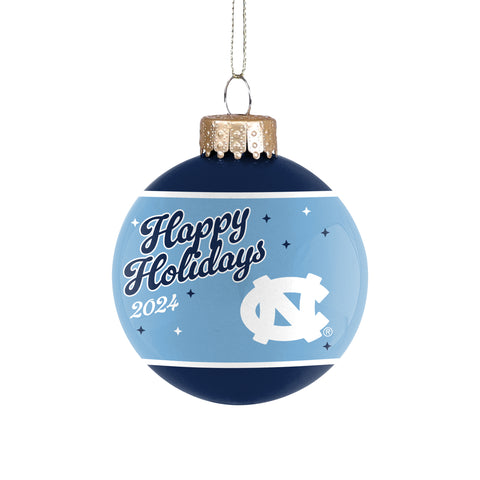 North Carolina Tar Heels 2024 Glass Ball Ornament