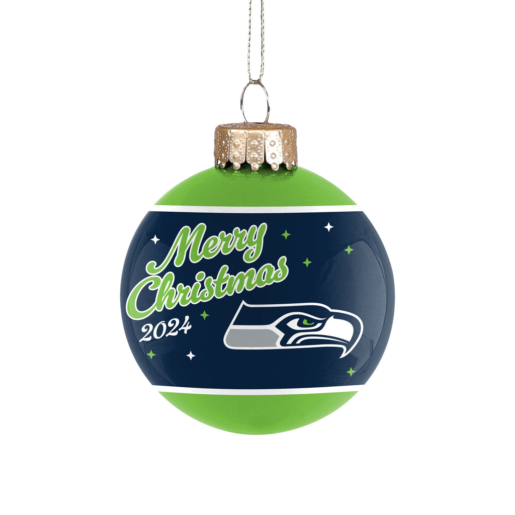 Seattle Seahawks 2024 Glass Ball Ornament