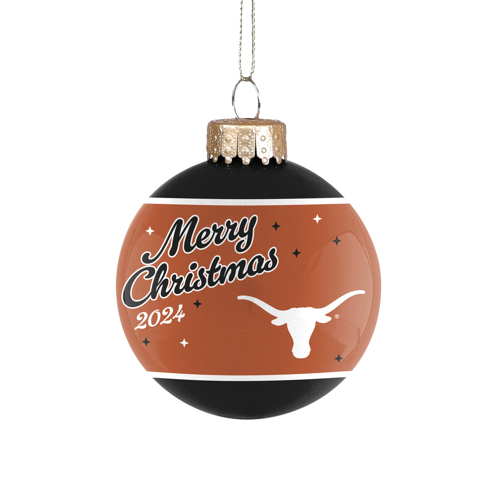 Texas Longhorns 2024 Glass Ball Ornament