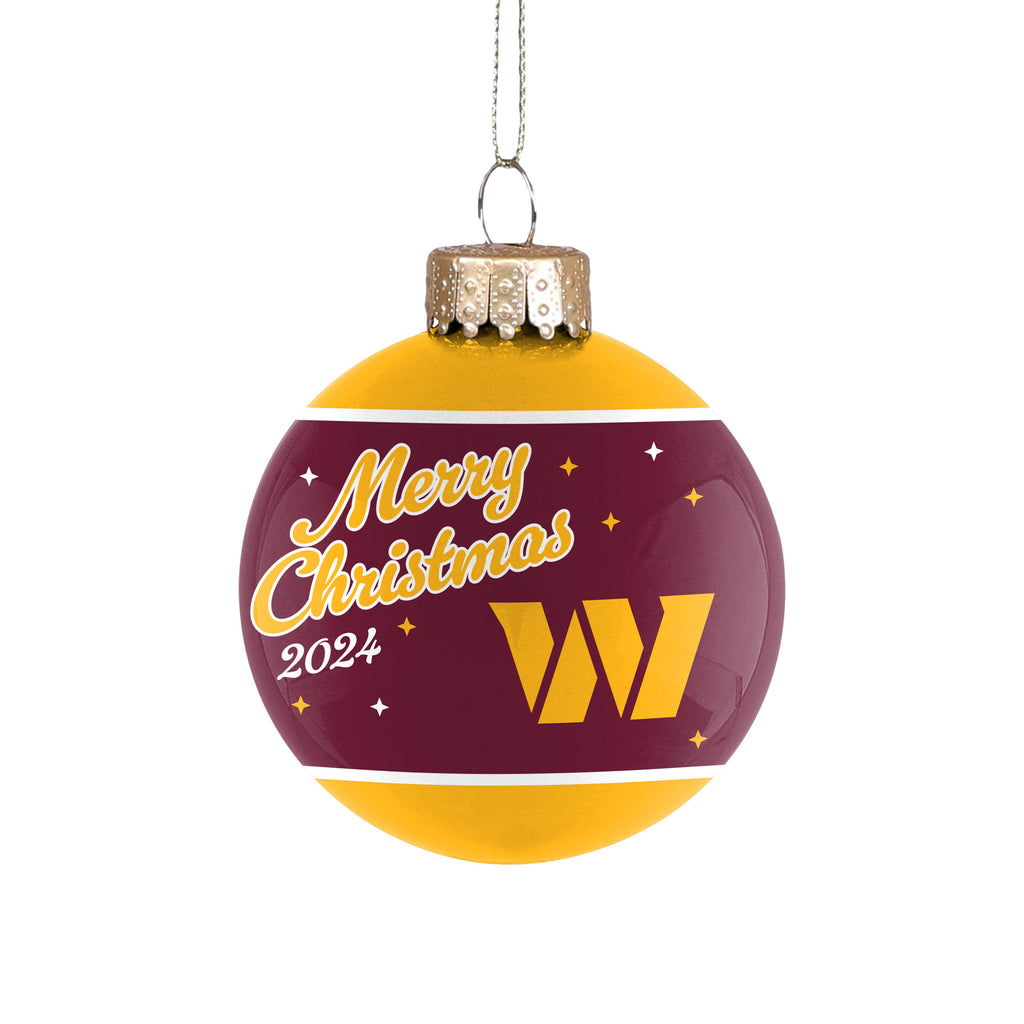 Washington Commanders 2024 Glass Ball Ornament