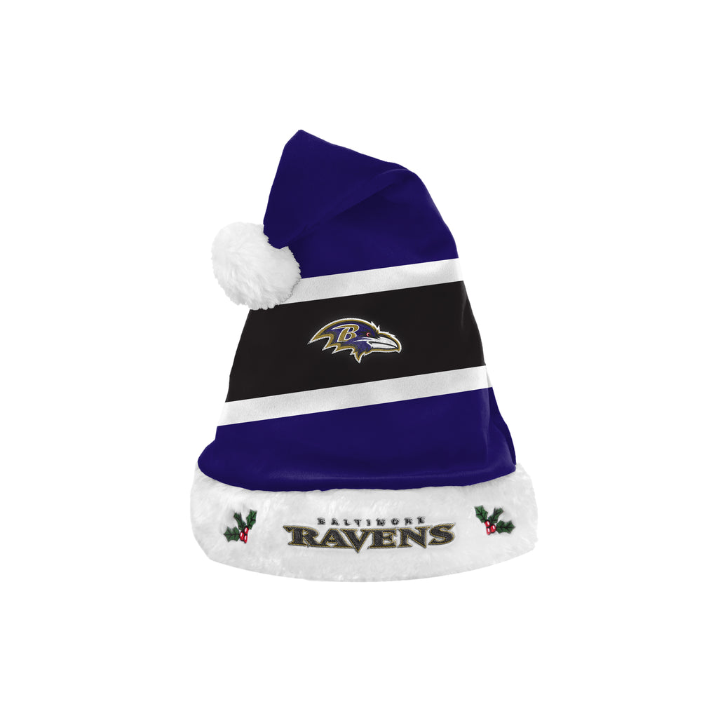 Baltimore Ravens Embroidered Colorblock Santa Hat