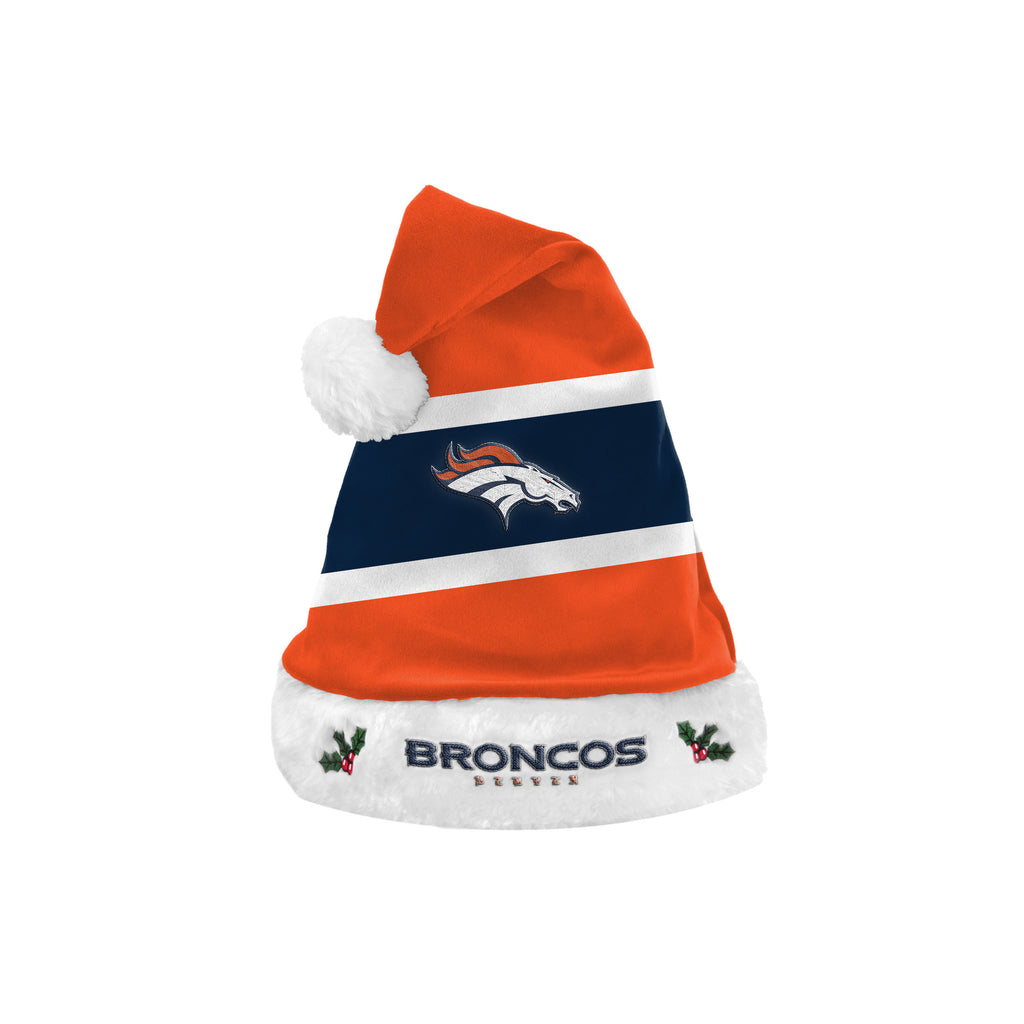 Denver Broncos Embroidered Colorblock Santa Hat