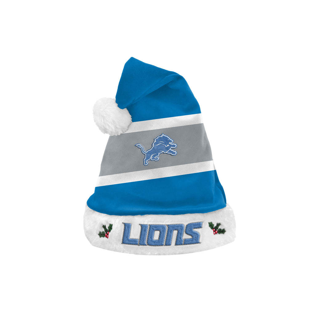 Detroit Lions Embroidered Colorblock Santa Hat