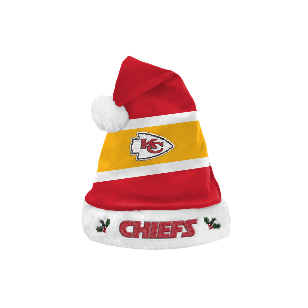 Kansas City Chiefs Embroidered Colorblock Santa Hat