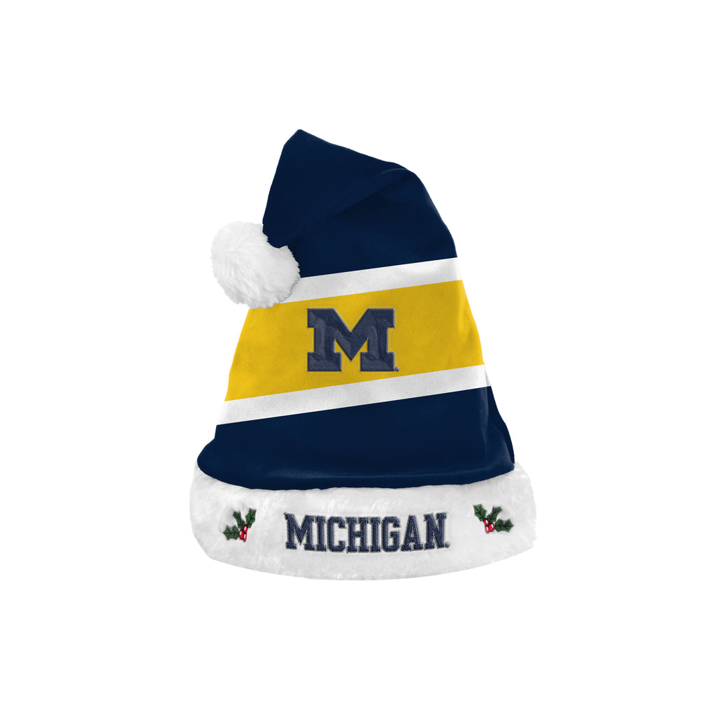 Michigan Wolverines Embroidered Colorblock Santa Hat
