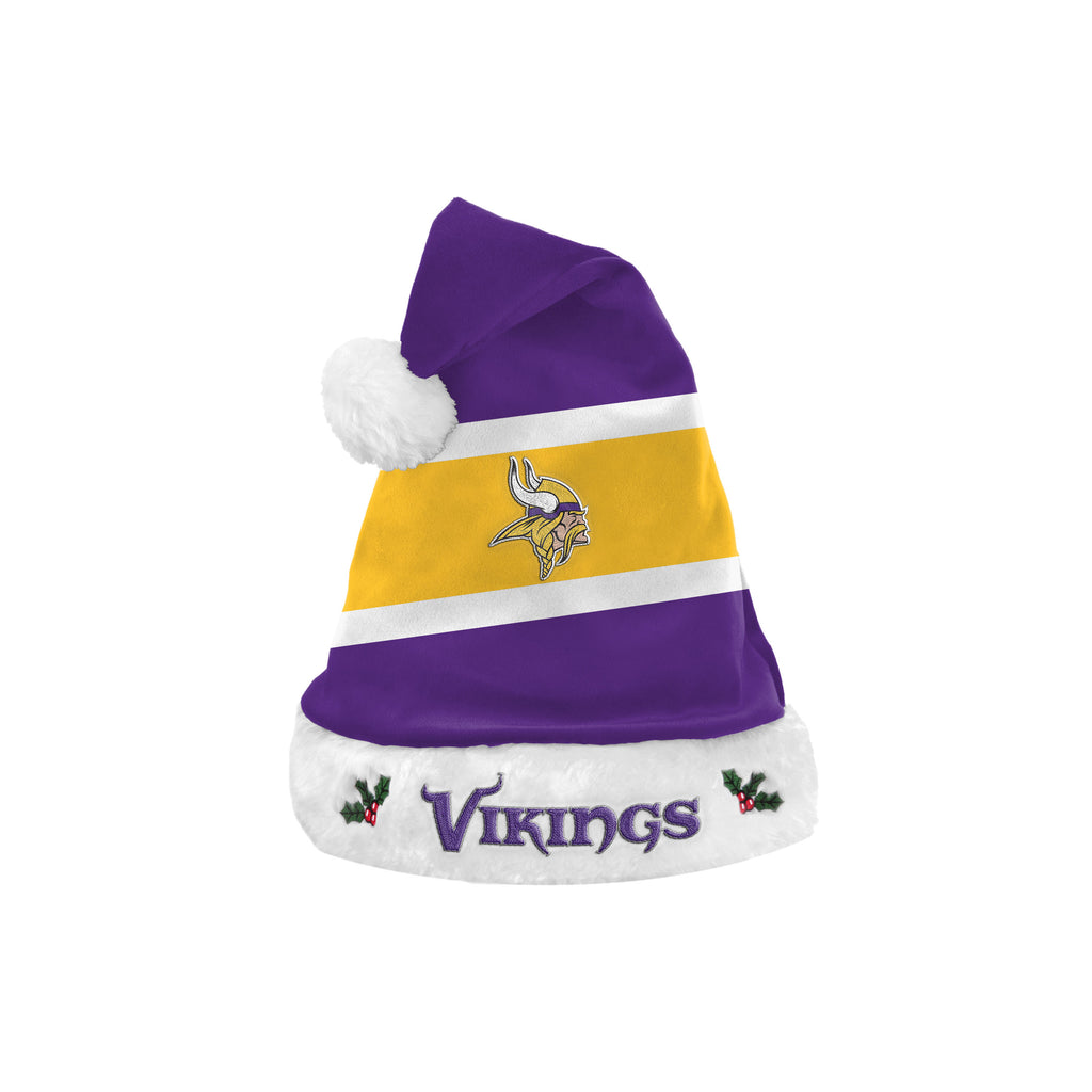 Minnesota Vikings Embroidered Colorblock Santa Hat