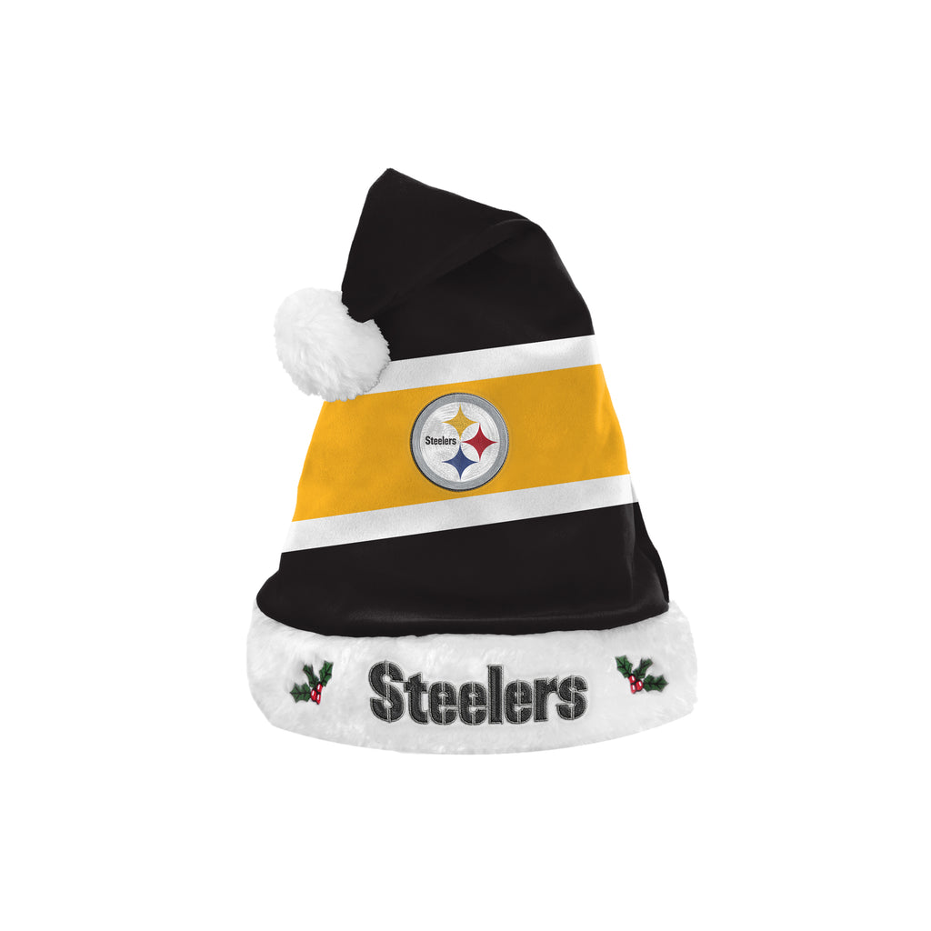 Pittsburgh Steelers Embroidered Colorblock Santa Hat
