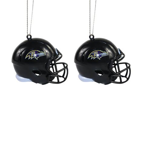 Baltimore Ravens 2 Pack Plastic Helmet Ornament