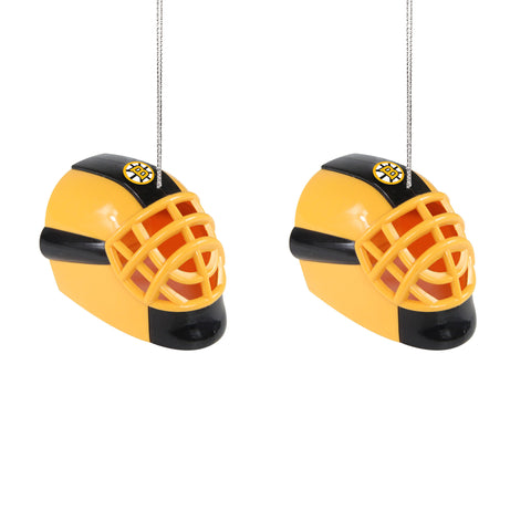Boston Bruins 2 Pack Plastic Helmet Ornament