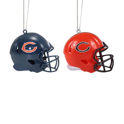 Chicago Bears 2 Pack Plastic Helmet Ornament