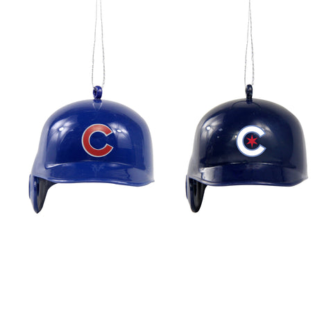 Chicago Cubs 2 Pack Plastic Helmet Ornament