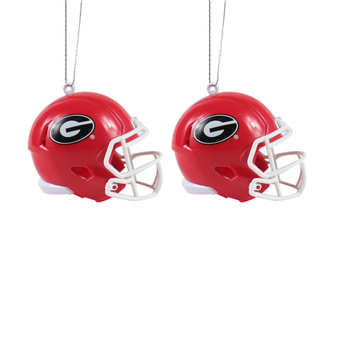 Georgia Bulldogs 2 Pack Plastic Helmet Ornament