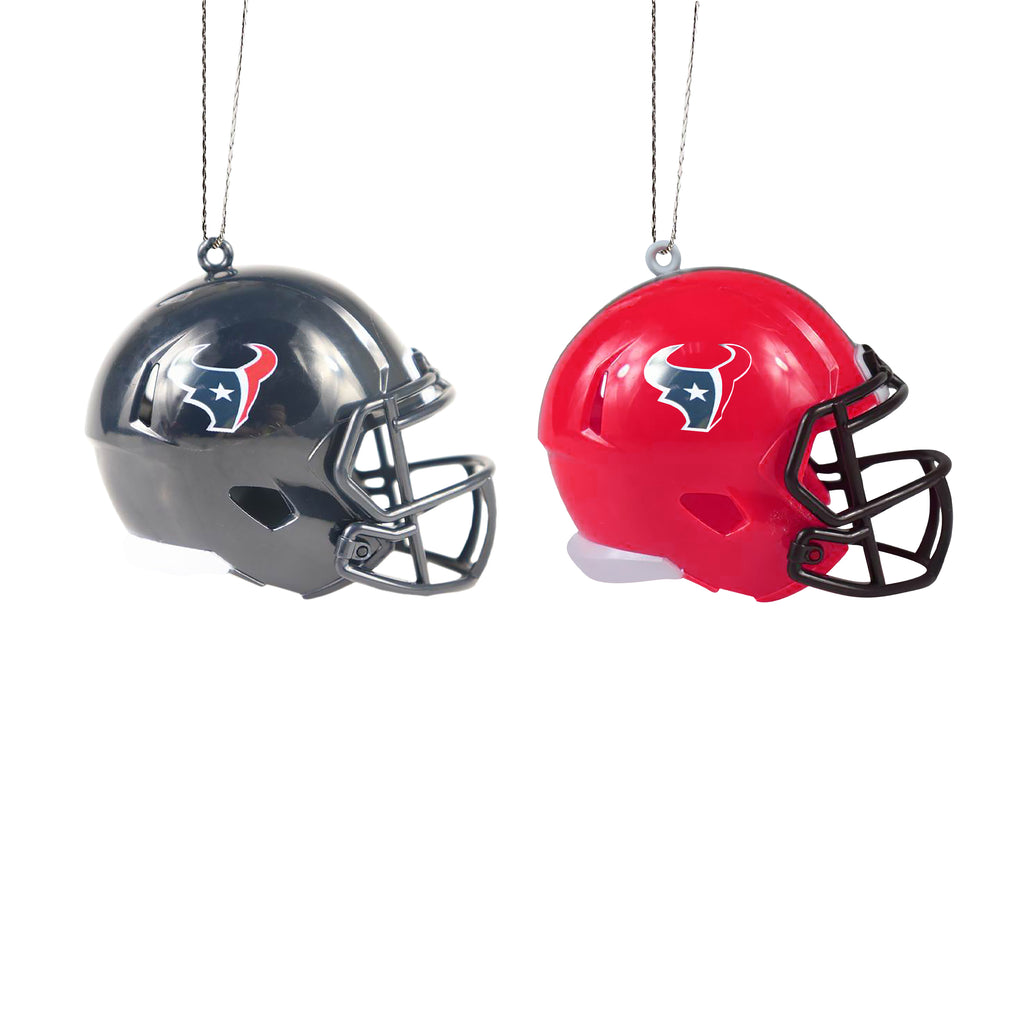 Houston Texans 2 Pack Plastic Helmet Ornament