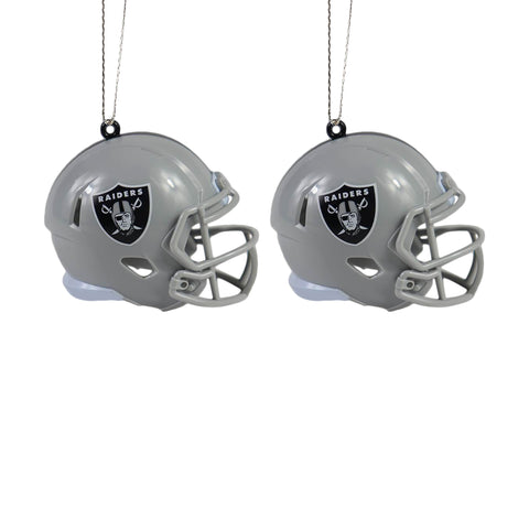 Las Vegas Raiders 2 Pack Plastic Helmet Ornament