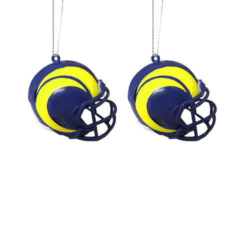 Los Angeles Rams 2 Pack Plastic Helmet Ornament