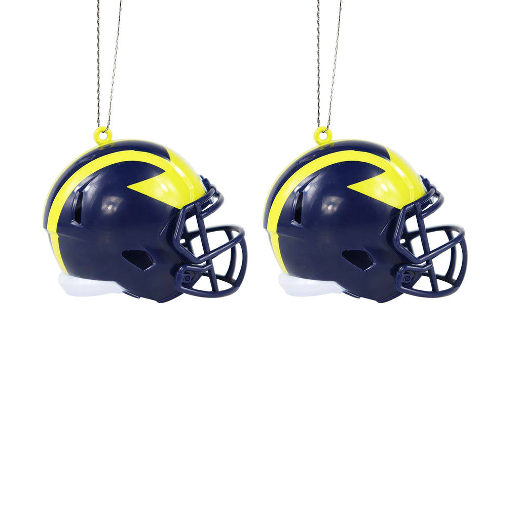 Michigan Wolverines 2 Pack Plastic Helmet Ornament