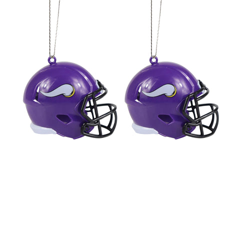 Minnesota Vikings 2 Pack Plastic Helmet Ornament