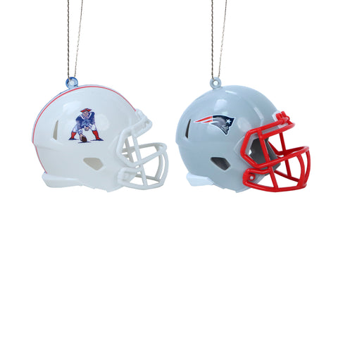 New England Patriots 2 Pack Plastic Helmet Ornament