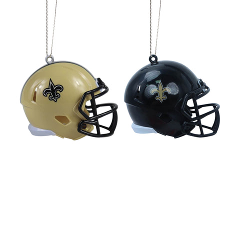 New Orleans Saints 2 Pack Plastic Helmet Ornament