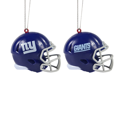 New York Giants 2 Pack Plastic Helmet Ornament