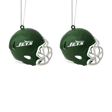 New York Jets 2 Pack Plastic Helmet Ornament