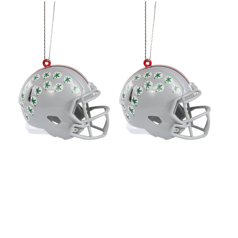 Ohio State Buckeyes 2 Pack Plastic Helmet Ornament