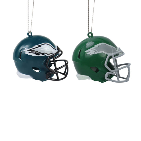 Philadelphia Eagles 2 Pack Plastic Helmet Ornament