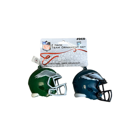 Philadelphia Eagles 2 Pack Plastic Helmet Ornament