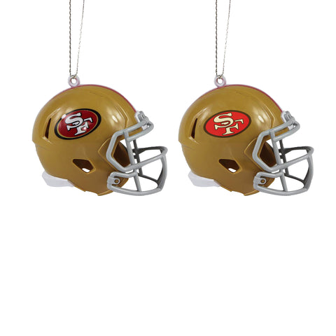 San Francisco 49ers 2 Pack Plastic Helmet Ornament