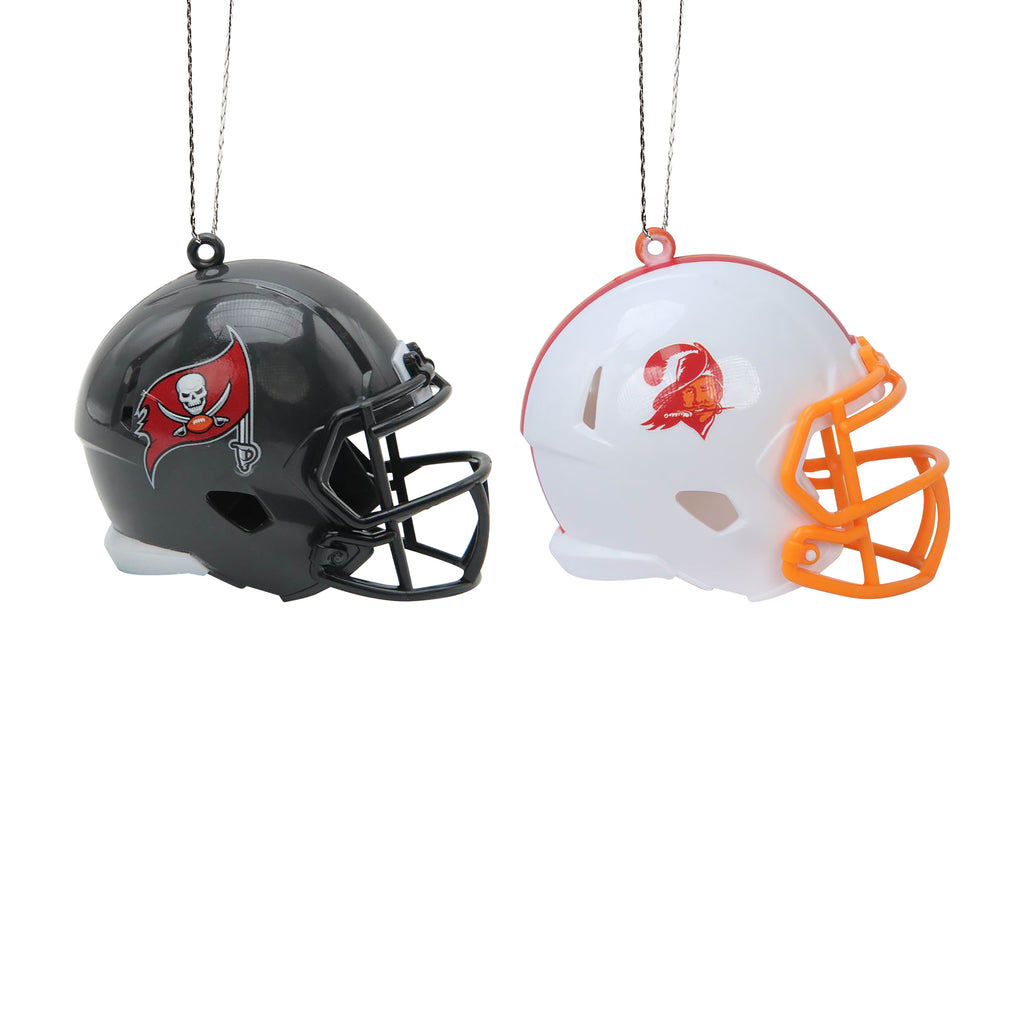 Tampa Bay Buccaneers 2 Pack Plastic Helmet Ornament