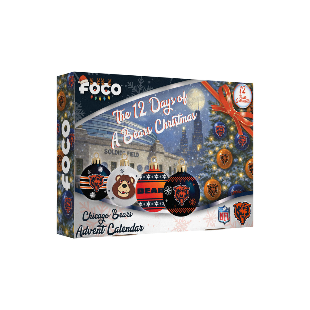 Chicago Bears Glass Ball Ornament Advent Calendar