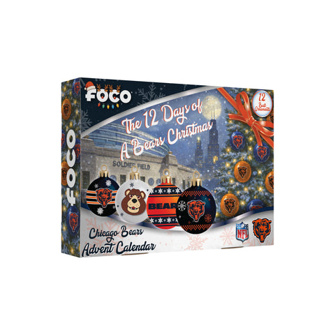 Chicago Bears Glass Ball Ornament Advent Calendar