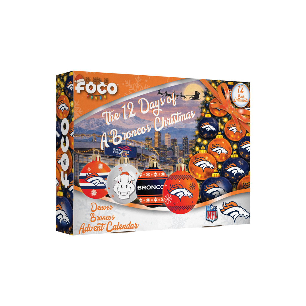 Denver Broncos Glass Ball Ornament Advent Calendar