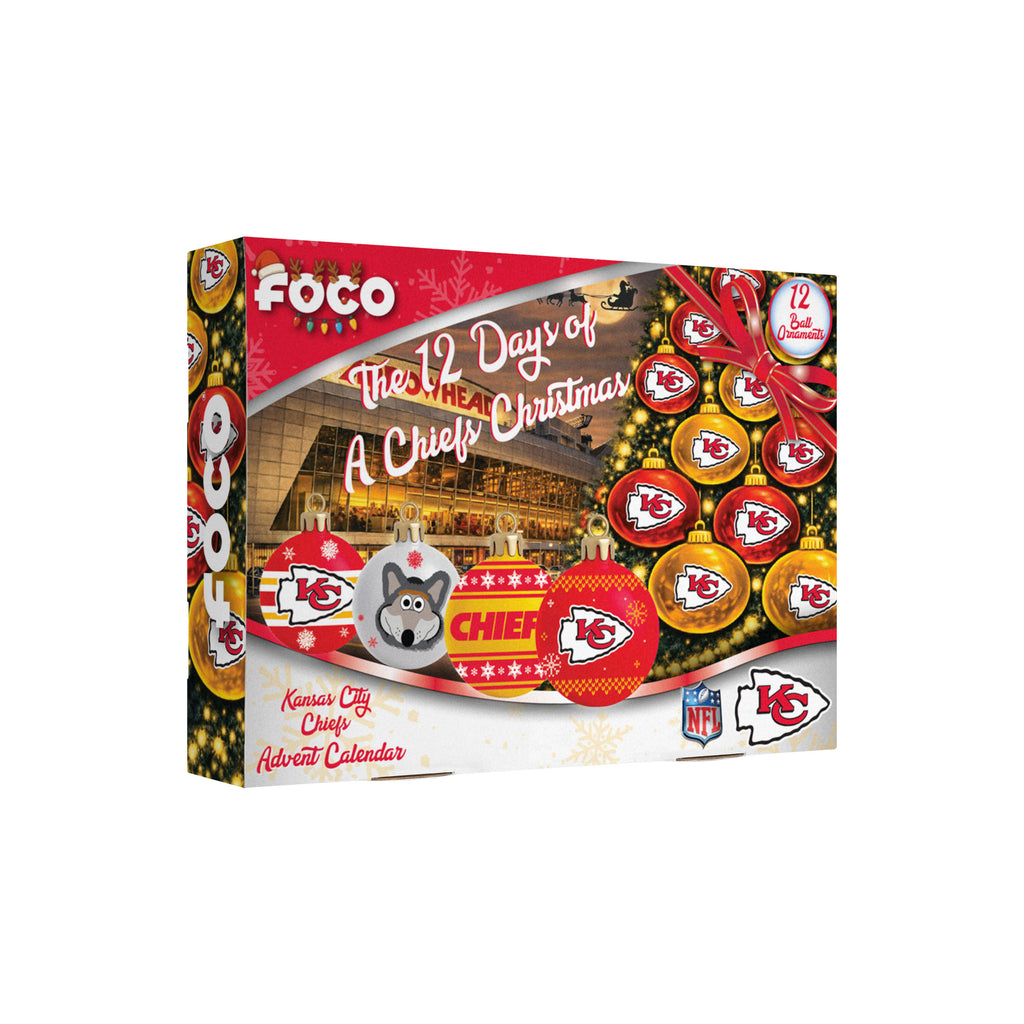 Kansas City Chiefs Glass Ball Ornament Advent Calendar