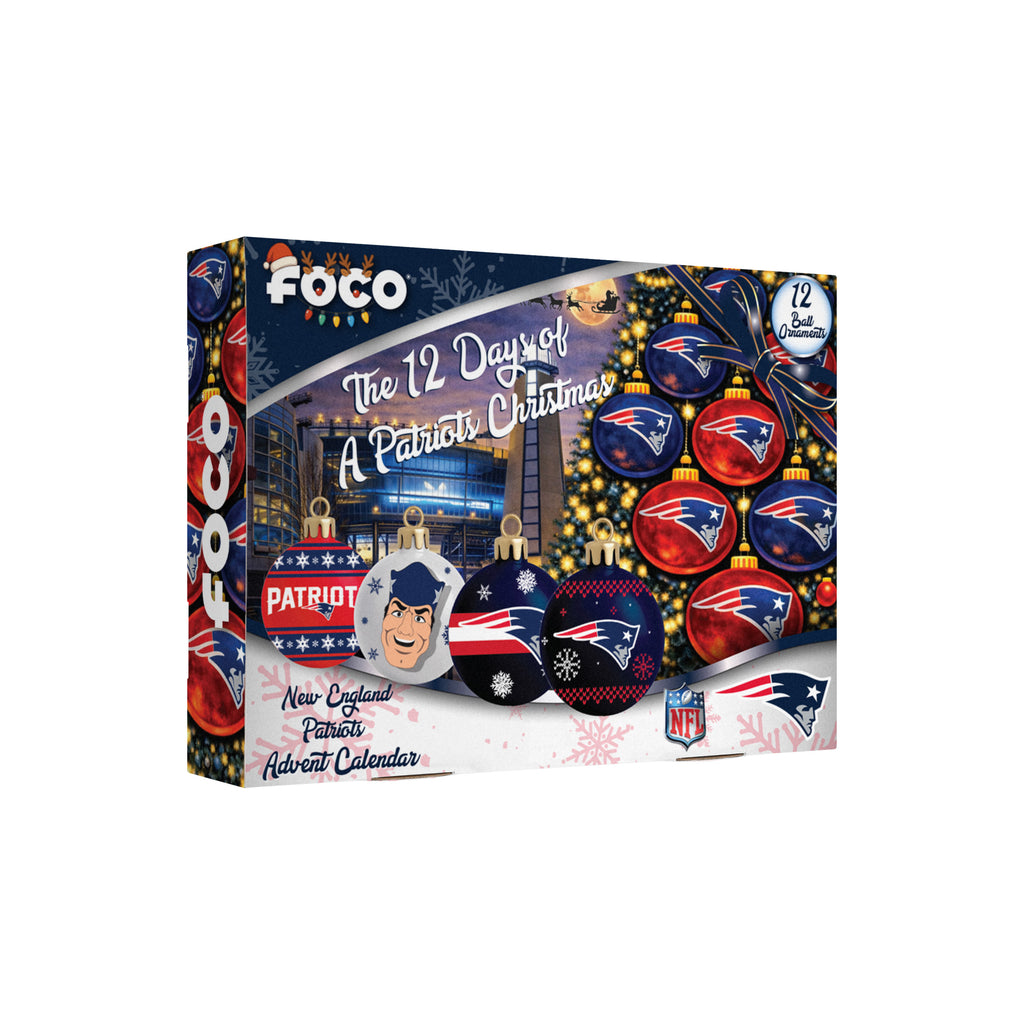New England Patriots Glass Ball Ornament Advent Calendar