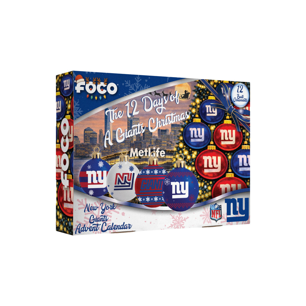 New York Giants Glass Ball Ornament Advent Calendar
