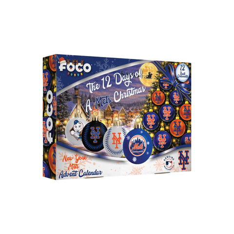 New York Mets Glass Ball Ornament Advent Calendar