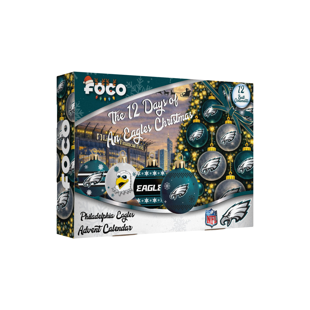 Philadelphia Eagles Glass Ball Ornament Advent Calendar