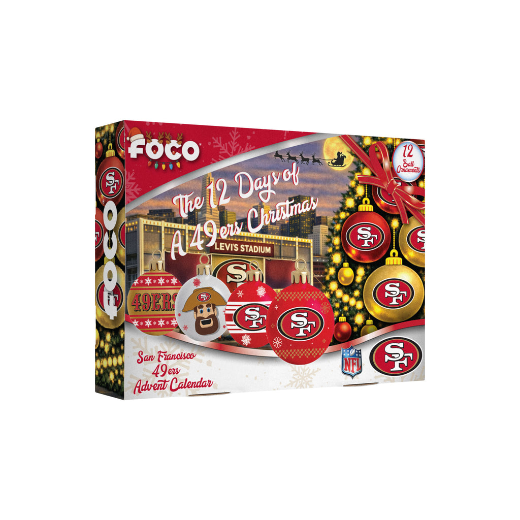 San Francisco 49ers Glass Ball Ornament Advent Calendar