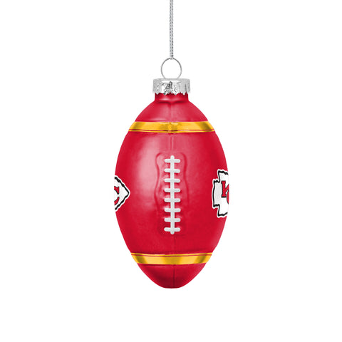 Kansas City Chiefs Blown Glass Team Ball Ornament