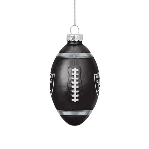 Las Vegas Raiders Blown Glass Team Ball Ornament