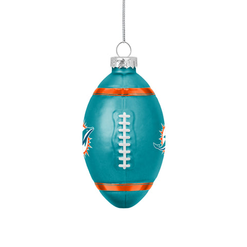 Miami Dolphins Blown Glass Team Ball Ornament