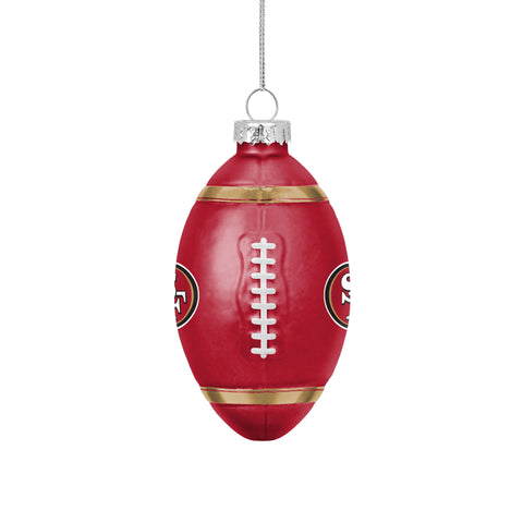 San Francisco 49ers Blown Glass Team Ball Ornament